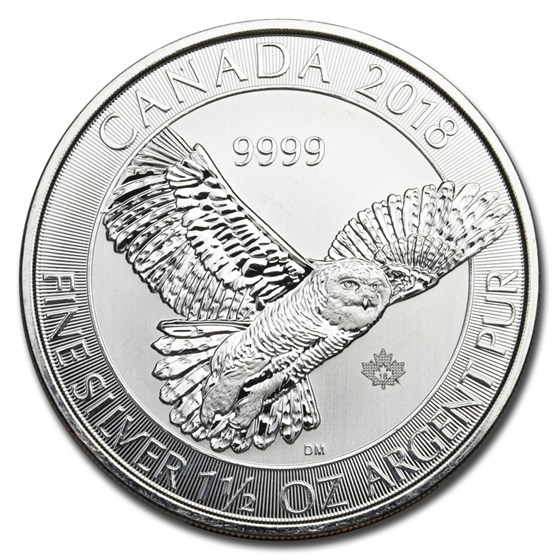 1.5 oz. Canadian Snowy Owl Silver Coin